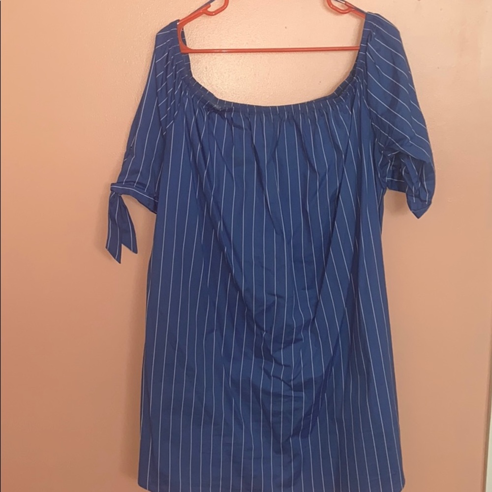 Off the shoulder striped dress